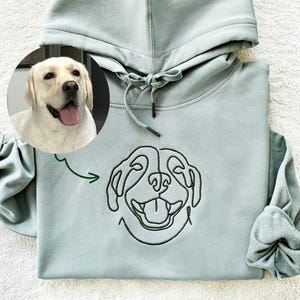 Custom Embroidered Dog Hoodie,Personalised one-line Pet Sweatshirt,Dog Mom Sweater,Unisex Embroidered Hoodie,Custom Gifts For Dog Owners