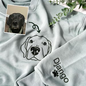 Custom Pet Embroidered Sweatshirt,Embroidered Pet Face&Name Sweatshirts,Custom Dog Portrait,pet hoodie,Perdog sweatshirt,Mummy Dog's Gift