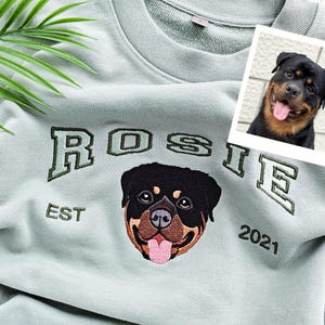 Custom Dog  Hoodie Embroidered Dog Name, Personalized Pet Face Sweatshirt from Your Photo, Varsity Sweatshirt,Gifts for Dog Lover