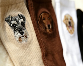 Calzini personalizzati con ricamo per animali domestici, calzini personalizzati con muso di cane, calzini personalizzati con ritratto di gatto, regalo per mamma di cane, regalo per amanti degli animali