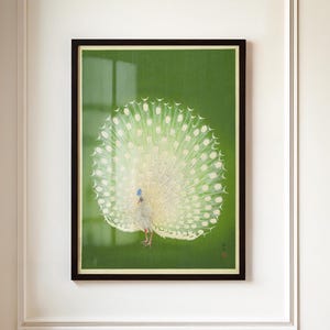 Ohara Koson Peacock Print | Peacock Japanese Animal Art | Peacock Feathers Print | Vintage Peacock Art | Japanese Wall Art