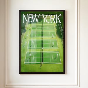 Tennis Court Print | Tennis Art Prints Poster | Minimalist Sports Wall Art | Modern Tennis Decor