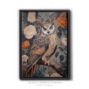 Owl Botanical Art Print | Bird Artwork | Owl Illustration for Whimsical | Housewarming or Birthday Gift