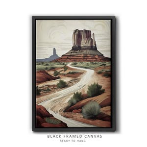 Retro Western Decor | Southwest Desert Landscape Art Print | Vintage Western Wall Decor