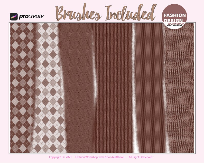 50 Classic Fall / Winter Fabric Brushes Procreate App. Tweed Etsy