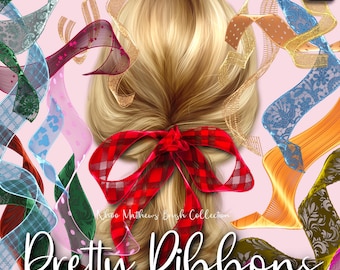 Procreate 100 Pretty Ribbons Brushes. Metallic, Satin, Lace, Realistic Fabric Ribbon  Bow (Video Tutorials)