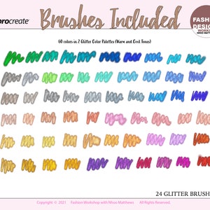 24 PRETTY GLITTER Brushes for Procreate App. Gold Glitters, Fairy Dust, Rainbow, Multicolor Unicorn Brushes. 24 Brushes total image 6