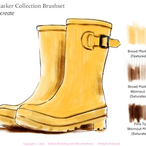 The Marker Collection Procreate Brushes Bundle. 52 Realistic image 7