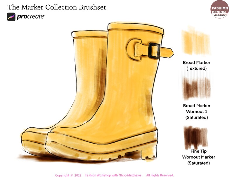 The Marker Collection Procreate Brushes Bundle. 52 Realistic Markers 15 Paper Brushes 358 Copic Marker Color Swatches. 67 Brushes Total image 7