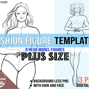 Fashion Sketchbook Figure Template: 430 Large Female Figure