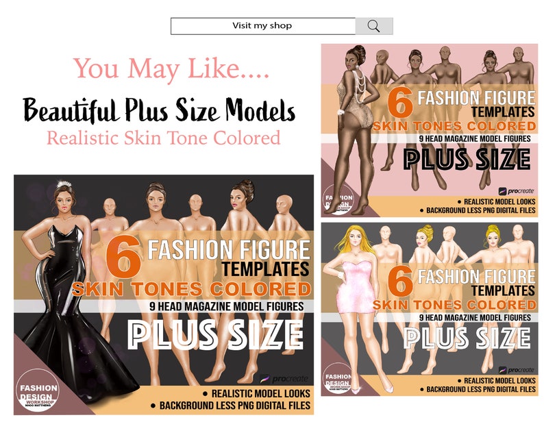 PNG BUNDLE 18 Skin Tone Colored Fashion Figure, Croqui Template. Classic Poses, Realistic 10 Head Model Fashion Illustration Clipart. image 10