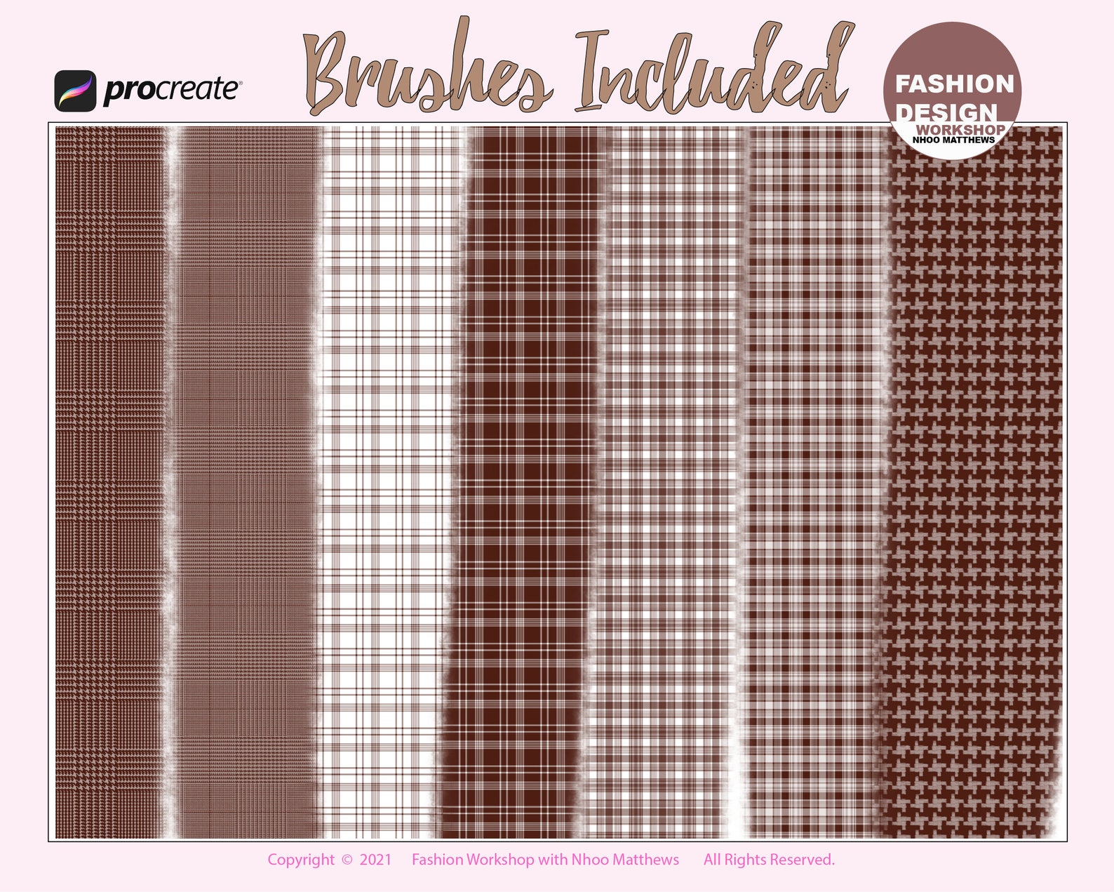 50 Classic Fall / Winter Fabric Brushes Procreate App. Tweed Etsy