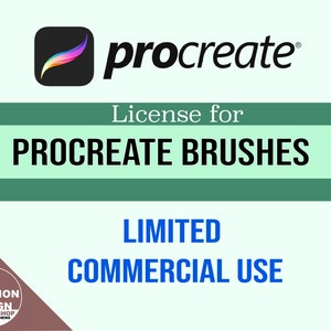 LIMITED COMMERCIAL USE for Procreate Brushes up to 5,000 end product sale and one social media account No credit required image 1