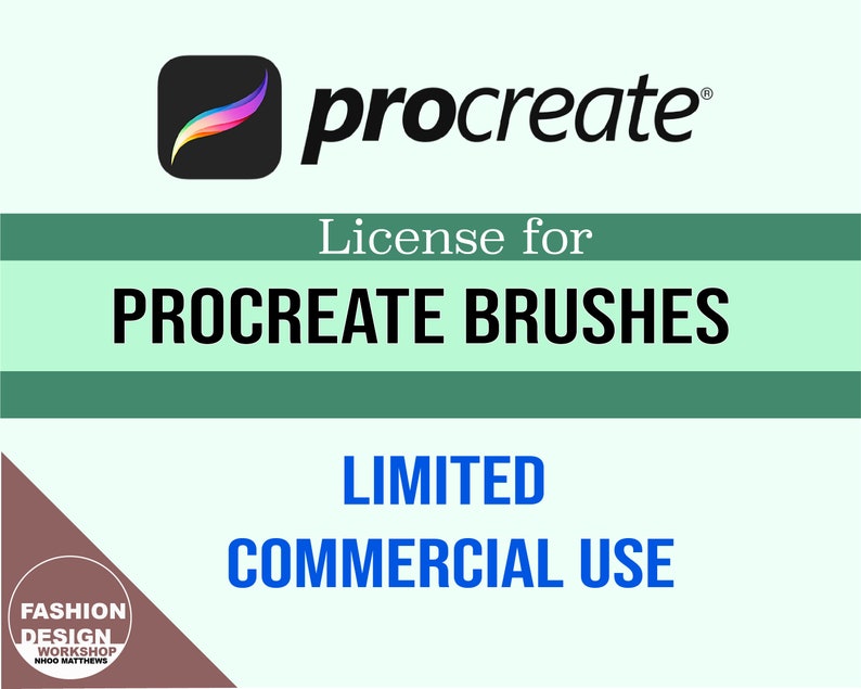 LIMITED COMMERCIAL USE for Procreate Brushes up to 5,000 end product sale and one social media account No credit required image 1