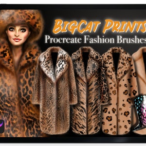 Procreate Animal Print Brushes: Big Cat Patterns, Leopard Fur Textures + Tutorial (Digital Download)