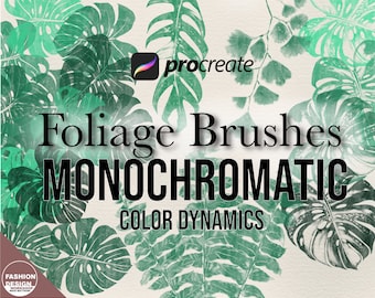 Procreate Leaf Brushes: Tropical Foliage, Watercolor Texture (Digital Download)