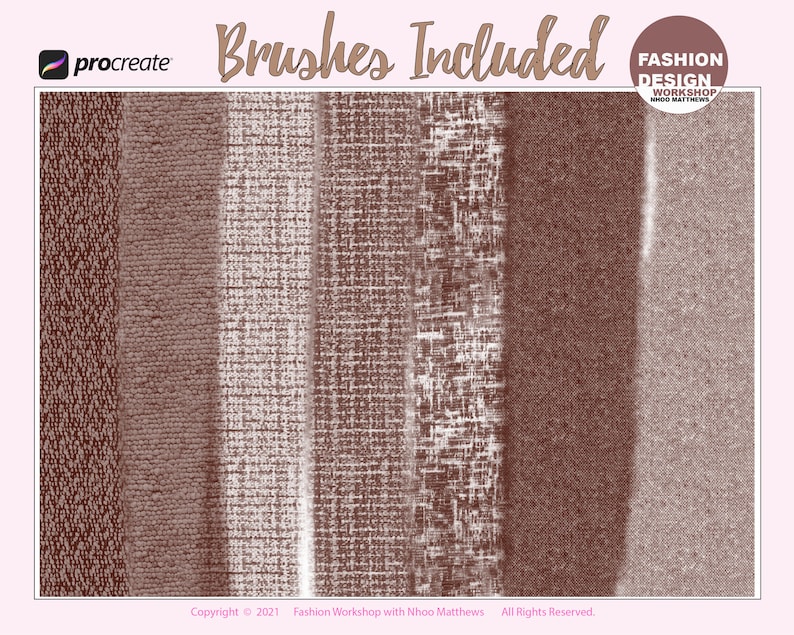 50 Classic Fall / Winter Fabric Brushes Procreate App. Tweed Etsy