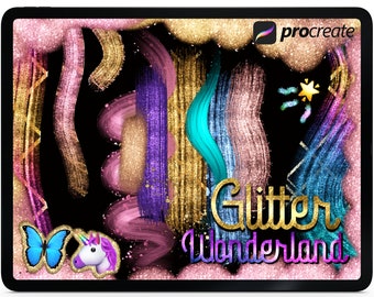 Procreate Glitter Wonderland Brushes: Whimsical, Gold, Iridescent, Multicolor (Digital Download)