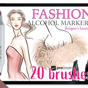 FASHION ALCOHOL MARKER Procreate Brushes. Realistic Marker Drawing Brush Set For Fashion Illustration, Anime, Manga, Portrait, Lettering.
