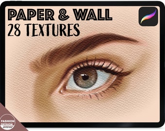 Creative Procreate Brushes 28 Paper & Wall Textures - Ideal for Watercolor, Oil, Markers, Pencils. Realistic Paper Texture, Canvas Brushes.