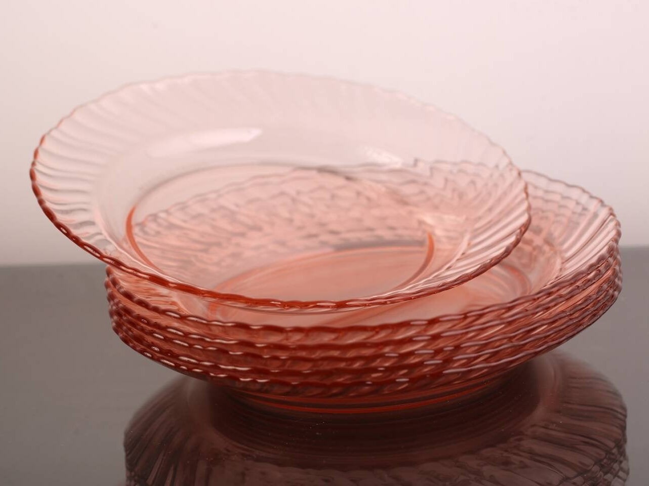 Arcoroc France Rosaline Pink Swirl Deep Dinner Plate Set Etsy Australia