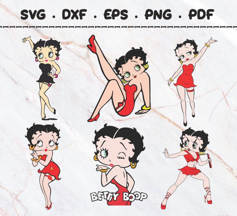 Betty Boop Svg Dxf Eps Png Pdf Clip Art for Cricut Cut - Etsy UK