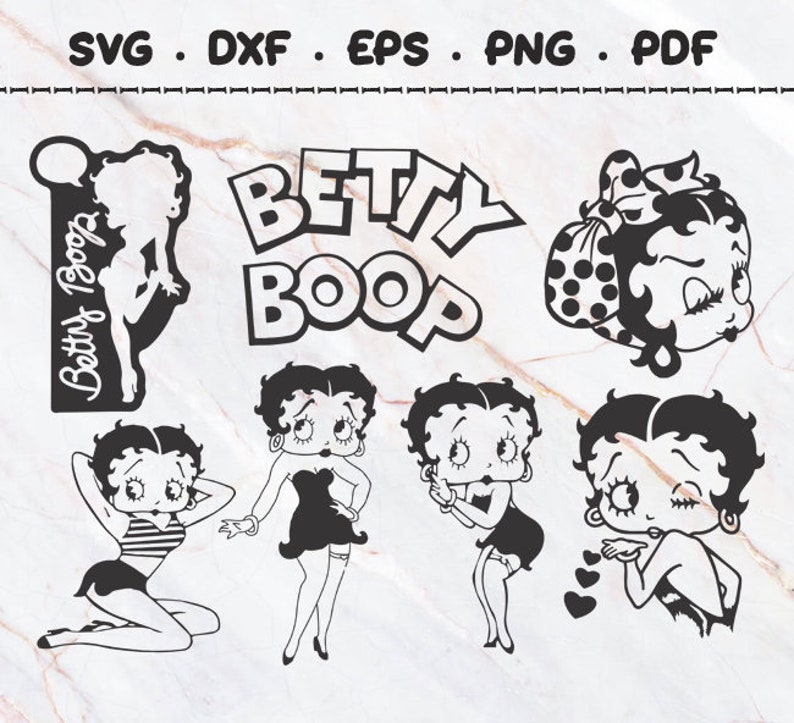 Betty Boop Svg Dxf Eps Png Pdf Clip Art for Cricut Cut - Etsy