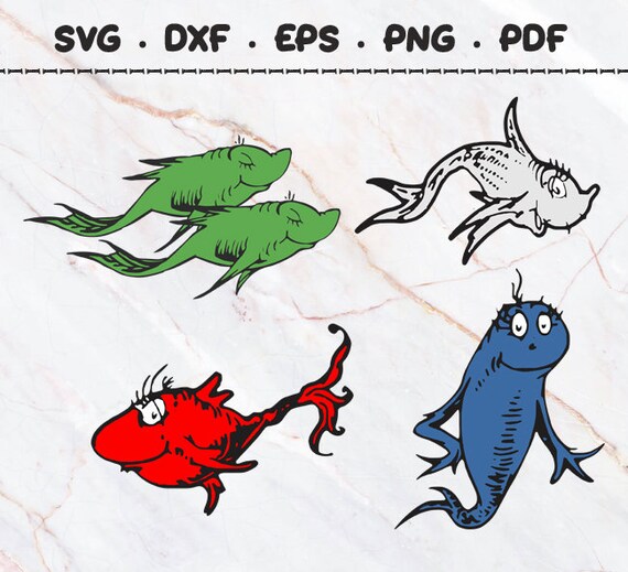 Download Fish Svg Cat In The Hat One Fish Two Fish Svg Dxf Eps Etsy
