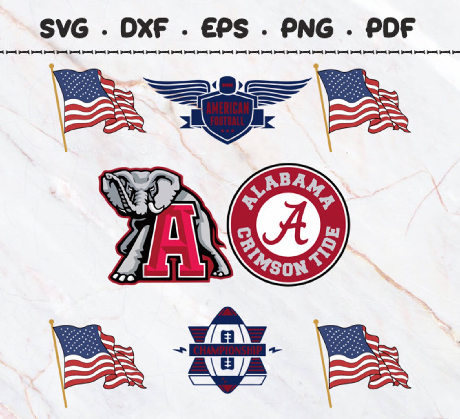 College Bundel Football Svg Dxf Eps Png Pdf Clip Art for Etsy