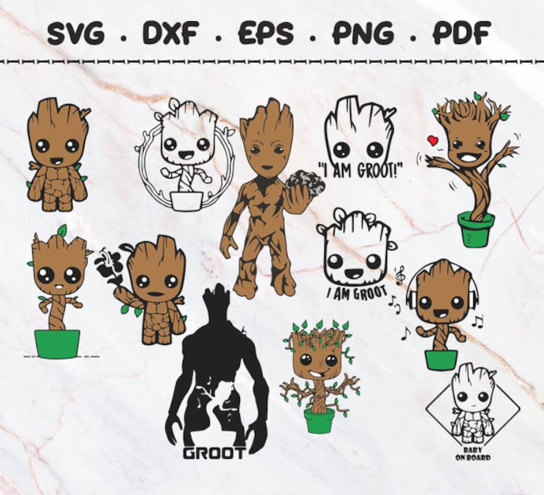 Groot Svg Dxf Eps Png Pdf Clip art for Cricut cut file | Etsy