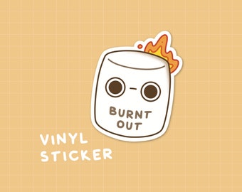 Burn out sticker | water bottle skateboard vinyl stickerbomb for laptops