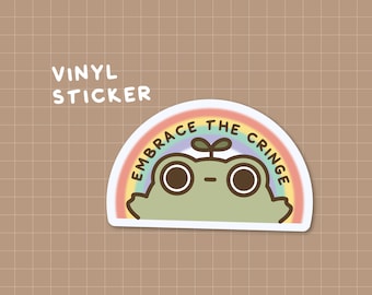 Embrace cringe sticker | water bottle skateboard vinyl stickerbomb for laptops