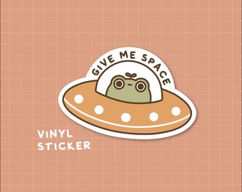 Give me space froggy sticker | water bottle skateboard vinyl stickerbomb for laptops