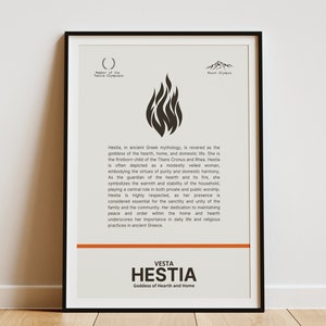 Greek Mythology Hestia Vesta Minimalist Wall Art Poster Print Download