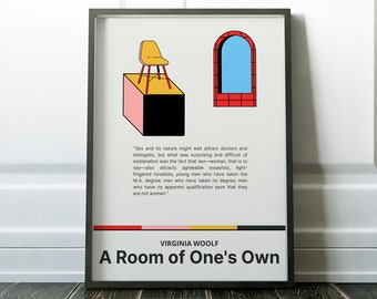 A Room of One's Own | Virginia Woolf | Feminism | Art Quote Wall Art Poster Decor Print Download