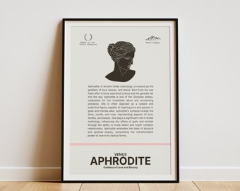 Greek Mythology Aphrodite Venus Minimalist Wall Art Poster Print Download