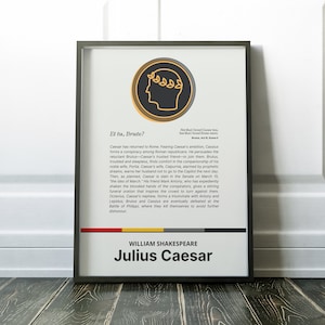 Julius Caesar by William Shakespeare Art Quote Wall Art Poster Decor Print Download