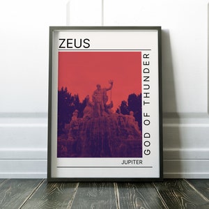 Greek Mythology Zeus Jupiter Wall Art Poster Print Download