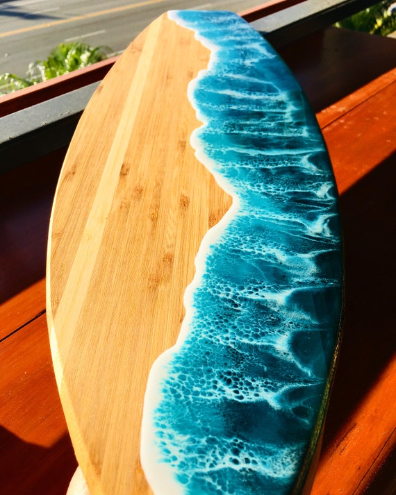 Surf Board Resin Art Serving Board