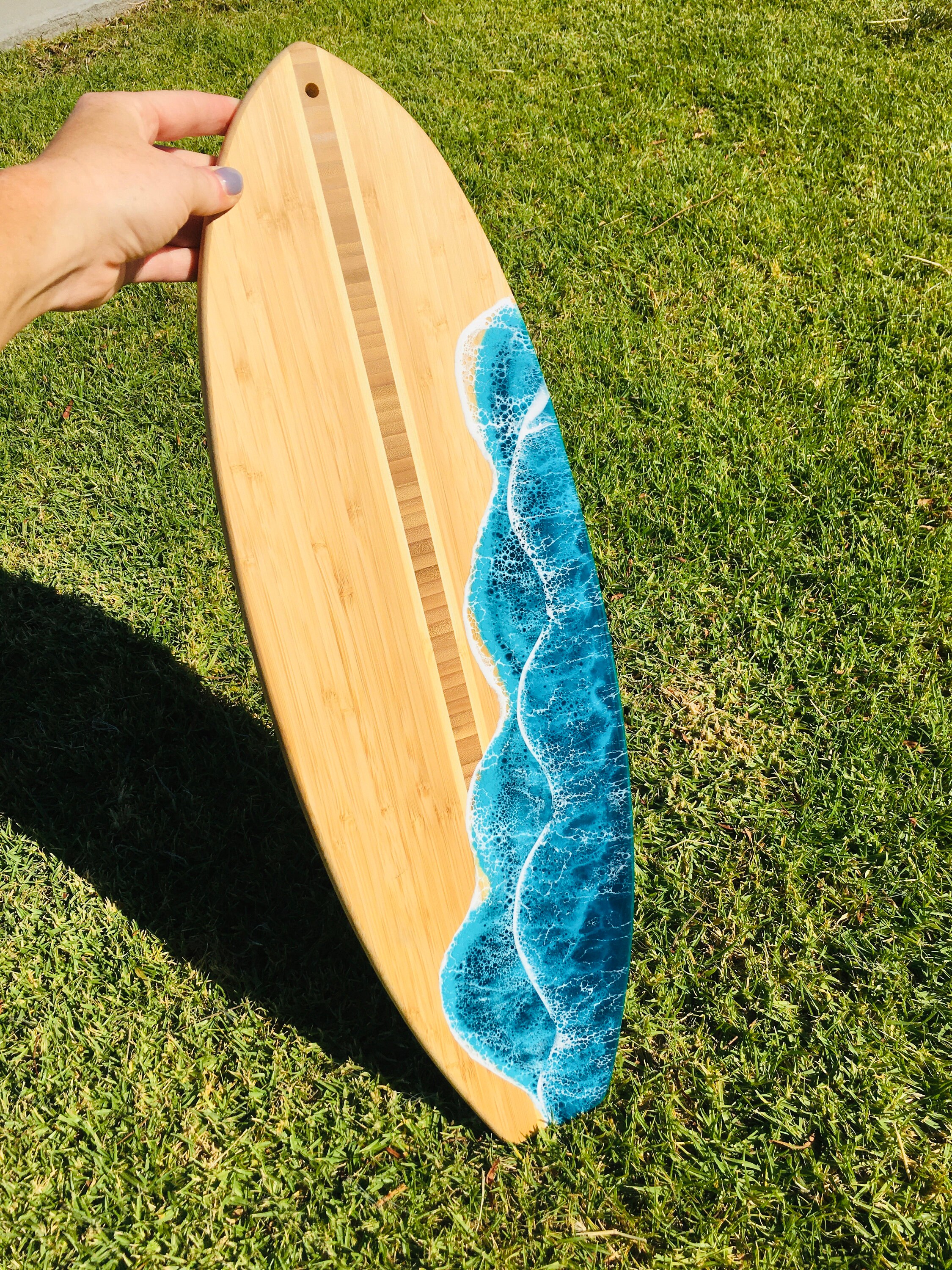 Surfboard Resin Ocean Wave Wood Cutting / Serving /Cheese Board – DaphNew  Design