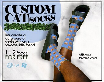 Custom Cat Socks Etsy