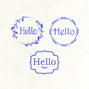 Hello sign svg, Welcome svg, Hello flourish svg, Welcome cut file. image 3