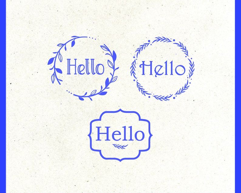 Hello sign svg, Welcome svg, Hello flourish svg, Welcome cut file. image 3