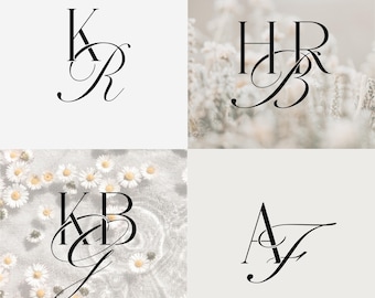 Custom Wedding Logo with Initials, Customizable wedding monogram, Wedding Logo, Digital Logo Design, Engagement or Bridal Branding.