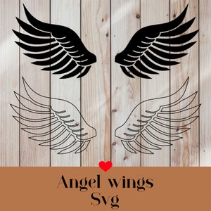 Angel wings, Memorial SVG, Clipart, Wings, Angel svg, Wings cut file,
