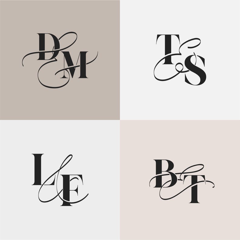 Custom Wedding Logo With Initials, Customizable Wedding Monogram ...