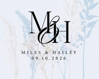 Custom Wedding Initials Logo Design: Elegant Monogram (Digital)