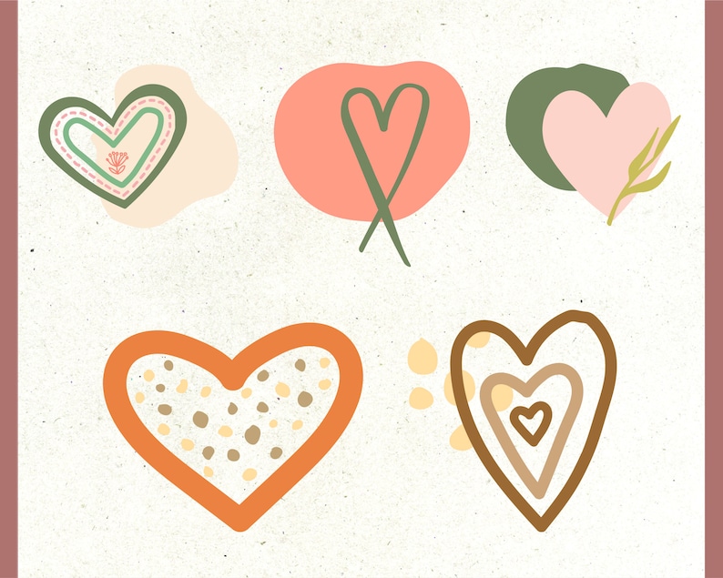 Heart Svg, Boho Heart Bundle, Boho Svg, Png, Heart Clipart, Boho Heart