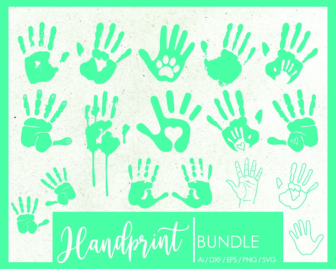 Handprint SVG Hand Cut File for Cricut Handprint Silhouette Etsy