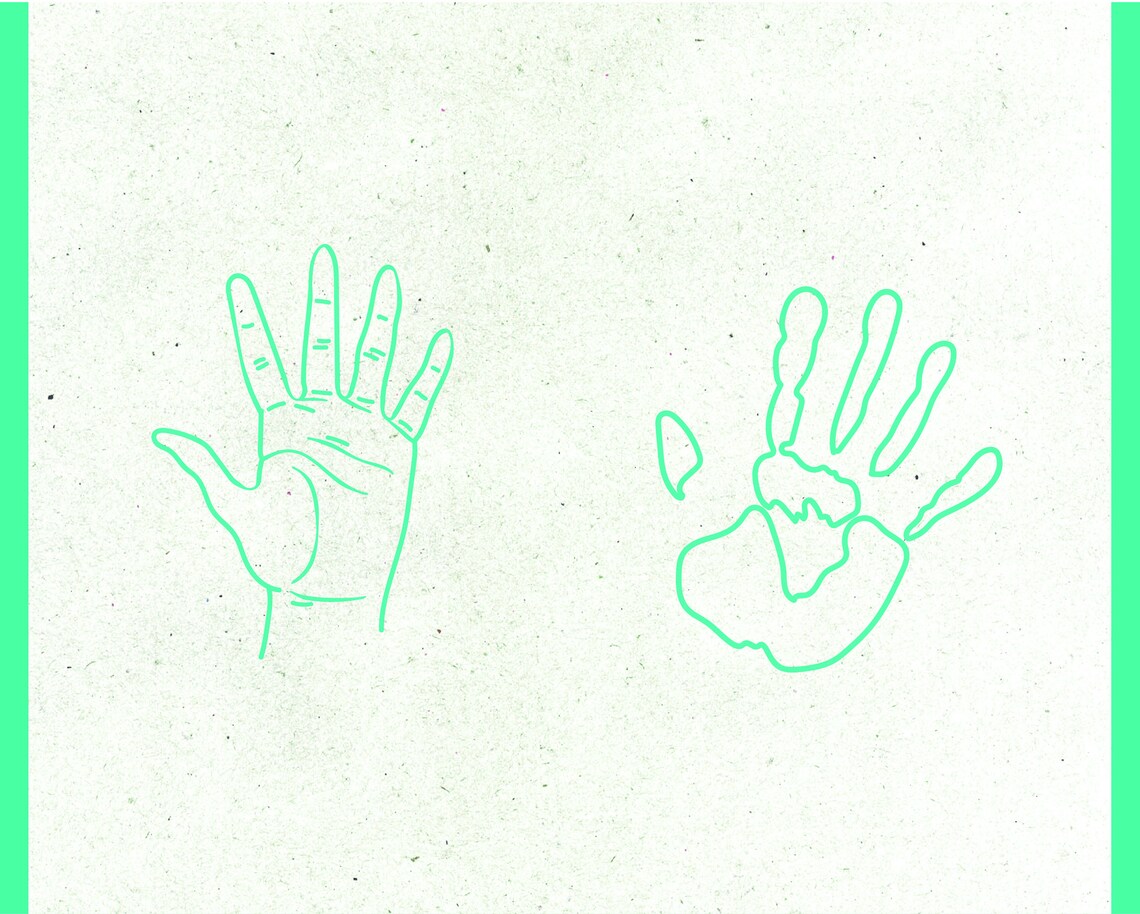 Handprint SVG Hand Cut File for Cricut Handprint Silhouette Etsy